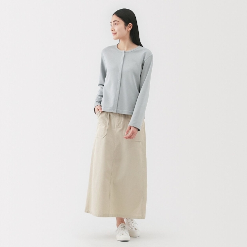 MUJI 여성 워싱 헤링본 베이커 스트레이트 스커트 BE1Y2A5A