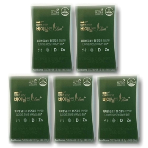 에이스바이옴 비에날씬 다이어트 유산균 BNR17 비에날씬 슬림+ 2g 14포 (5개)