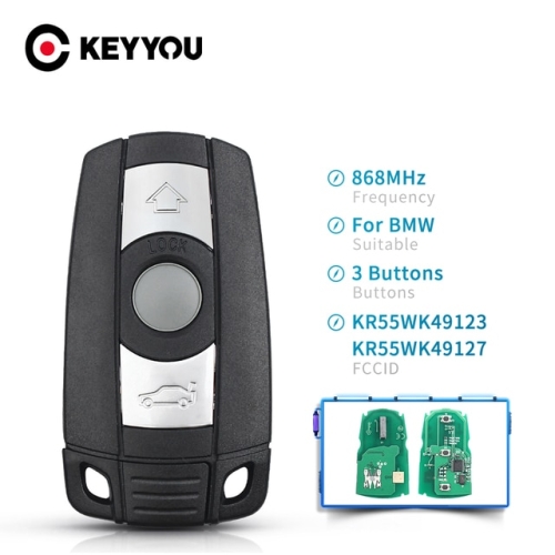 BMW KEYYOU 원격 키 E60 E61 E70 E71 E87 E90 X5 X6 CAS3 Z4 KR55WK491 용 칩 315M.._이미지