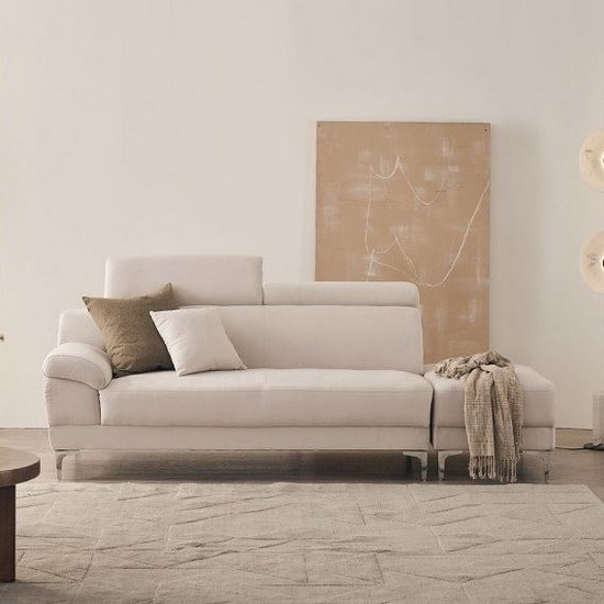 파로마 이즈 루이스 헤드틸팅 아쿠아클린 패브릭 소파 3인용 (스툴포함)_이미지