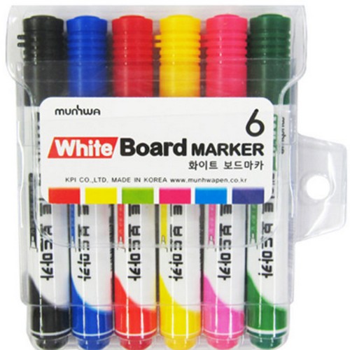문화 화이트보드 마카 세트 (6색)