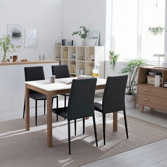 리바트 뉴시나몬 원목 식탁 1200 (토핑체어4개)_이미지