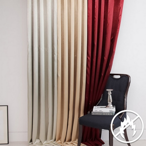 메종텍스타일 로세 실크 새틴 아일렛형 항균 암막 방염커튼 (135x150~240cm)_이미지