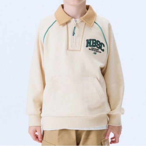 뉴발란스키즈 ESSENTIAL 카라 배색 반집업 스웻셔츠 (NK9CE3103U)