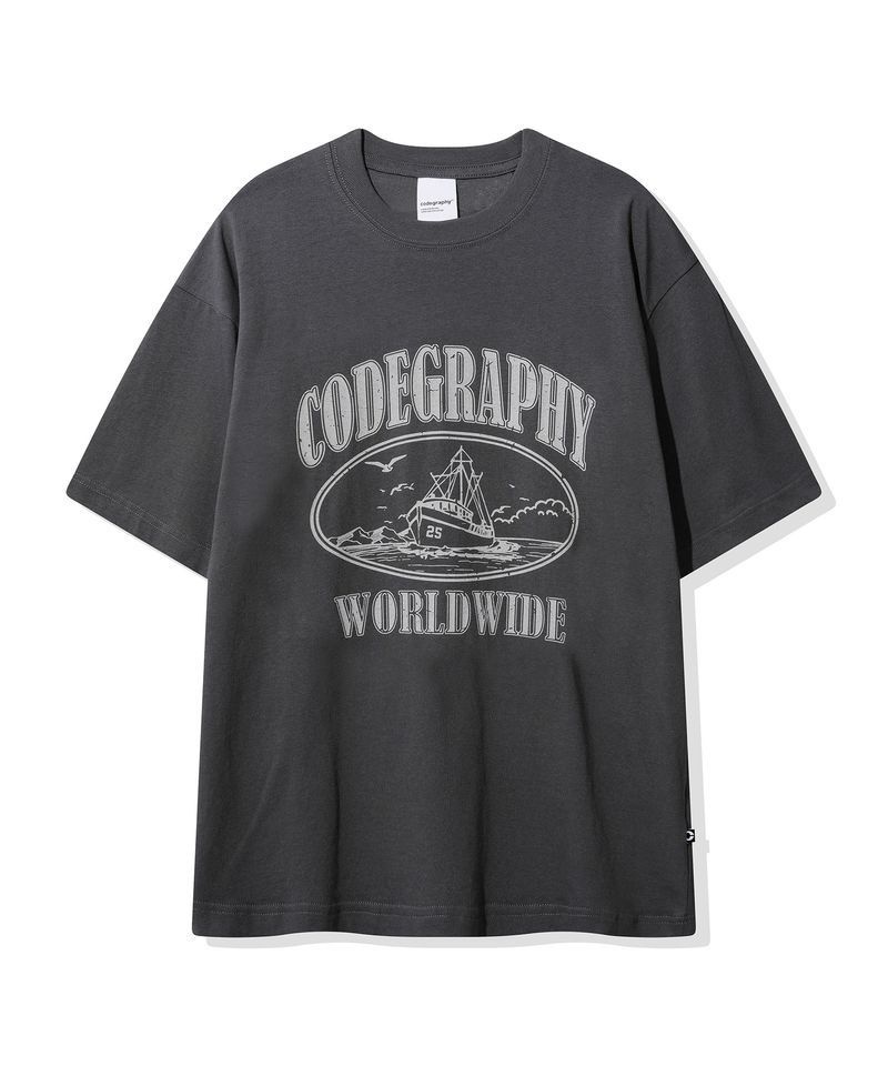 코드그라피 CGP VOYAGE 아트웍 반소매 티셔츠차콜 128073