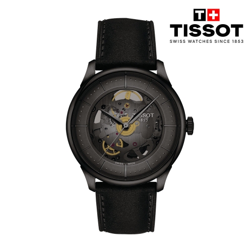 티쏘 남녀공용 슈망 데 뚜렐 파워매틱 80 스켈레톤 39MM_T139.836.36.441.00