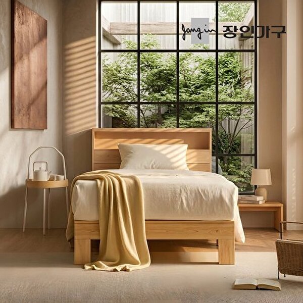 온숨 편백나무 통원목 헤드형 H300 침대 SS