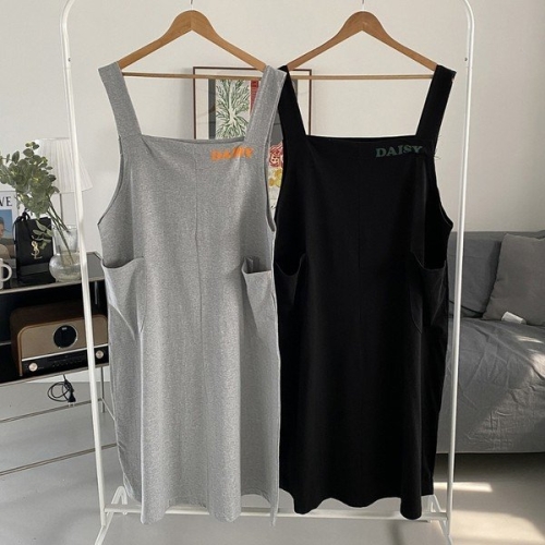 빅사이즈사랑해요 P447L403 백면플라워멜빵원피스 TS