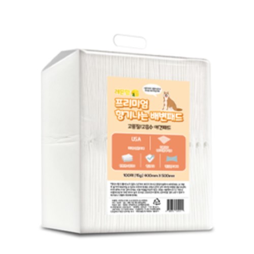 씨엔앨라이프 프리미엄 향기나는 배변패드 레몬향 15g 100매 (4개)