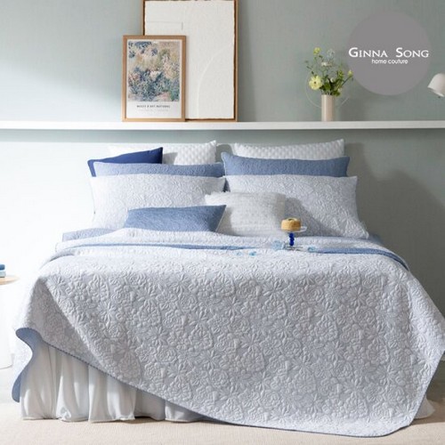 지나송 멜란지플라워 3중직 쿨냉감 침구세트 (슈퍼킹 SK)
