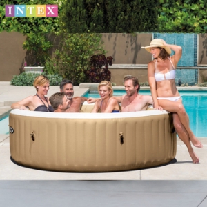 인텍스 28428KR 퓨어 버블 마사지 스파 6인용 이동식 월풀 반식욕조 온천