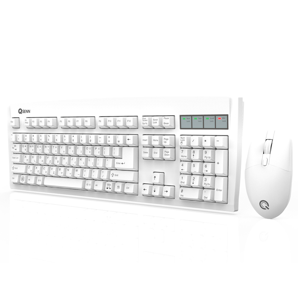 QSENN MK350 무선 키보드 마우스 세트 (화이트)_이미지