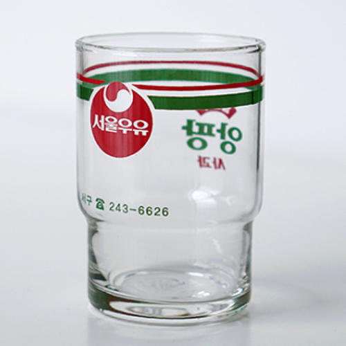 알럽하우스 서울우유 레트로 빈티지 유리컵 앙팡 사과 245ml