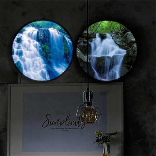 꾸밈 LED 풍수재물운폭포 액자 무드등 35cm