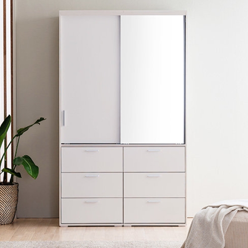 이안 빅 슬라이딩 거울 서랍형 옷장 1200