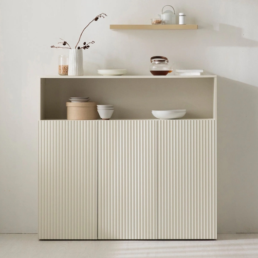 루시엔 템바보드 높은 거실장 선반 수납장 1200