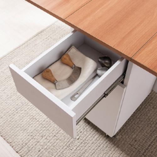 삼익가구 헤벤 아일랜드 이동식 확장형 접이식 식탁 1200 (의자2개)_이미지