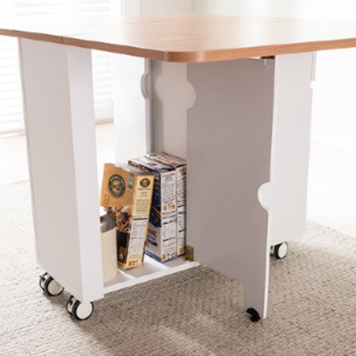 삼익가구 헤벤 아일랜드 이동식 확장형 접이식 식탁 1200 (의자2개)_이미지