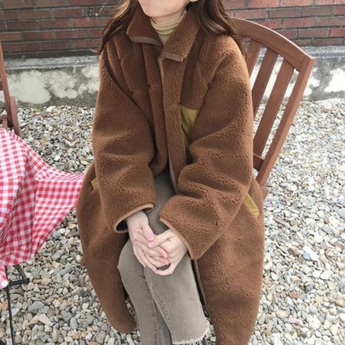 더블디 레트로 롱 후리스 플리스 10298688A