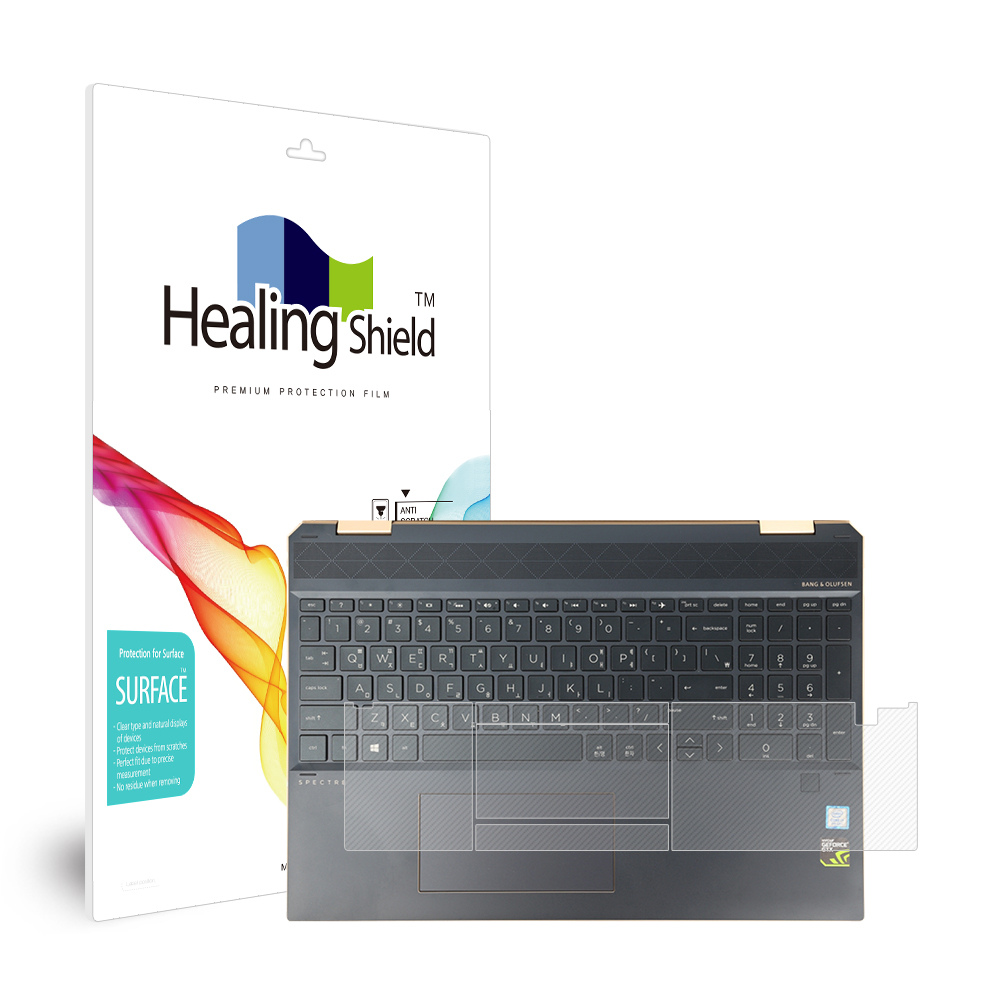 폰트리 힐링쉴드 HP 스펙터 x360 15-df1019TX 무광 외부보호필름 팜레스트/터치패드 2매
