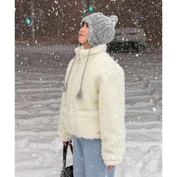 썸웨어버터 SOMEWHEREBUTTER Snowing Fur Jumper Ivory S5WJP06IVF 3051500_이미지