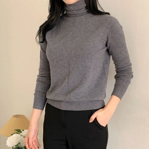 옷자락 다잇템 여자 터틀넥 FW 무지 울이너 미니멀리즘 심리스 니트_23915914_이미지