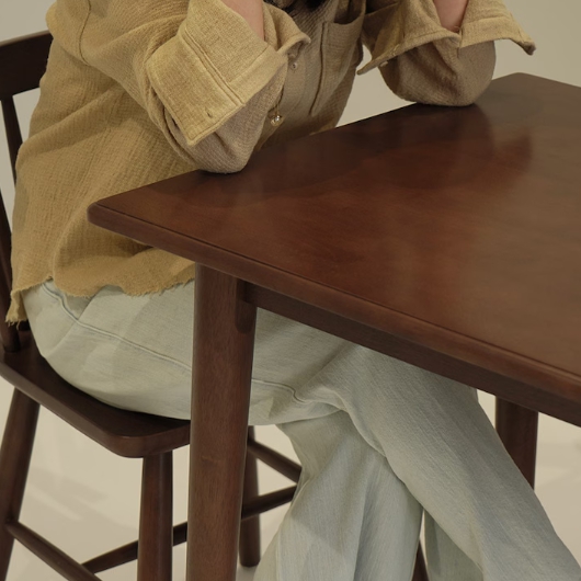 자야캠핑 포르보 월넛 천연 원목 직사각 식탁 1600 (의자별도)_이미지