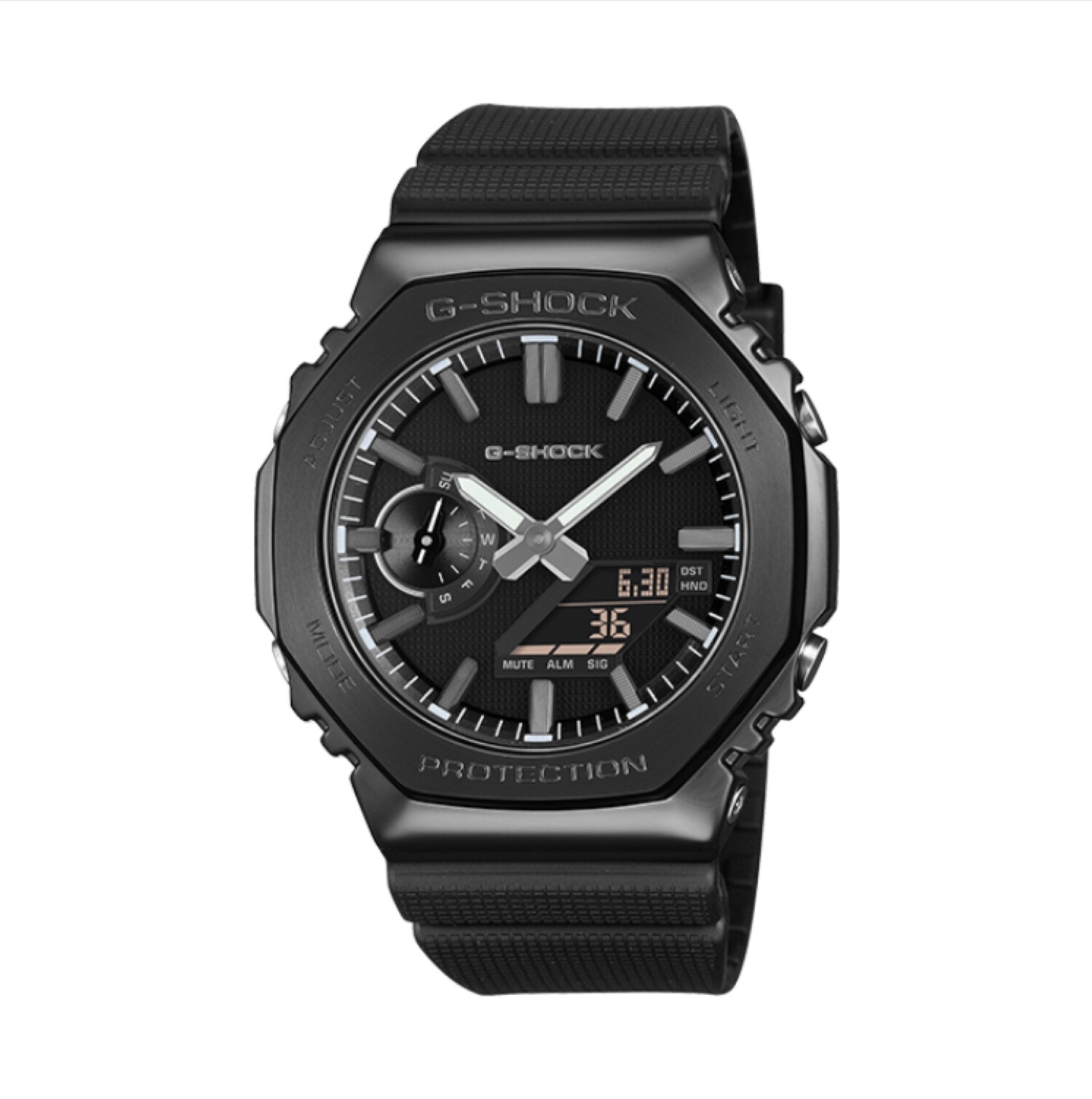 G-SHOCK GM-2100LXB-1ADR 지얄오크 반메탈 블랙 실버다이얼_이미지