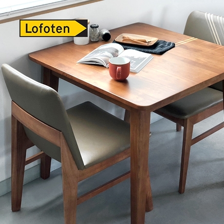 로포텐 뉴텔라 원목 식탁 800 (의자2개)_이미지