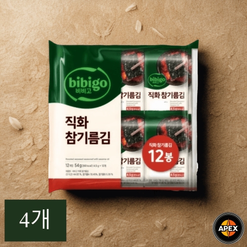 CJ제일제당 비비고 직화 참기름김 4.5g (60개)_이미지