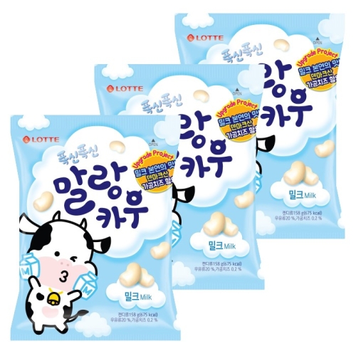 롯데제과 말랑카우 우유맛 158g 3개