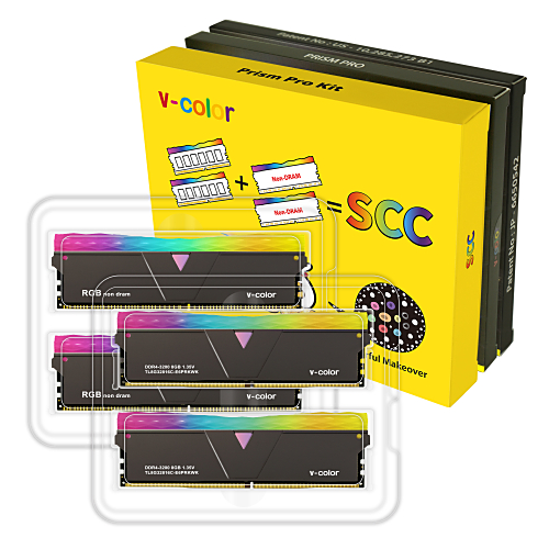 V-Color DDR4-3200 CL16 PRISM PRO RGB SCC KIT BLACK 패키지 (16GB(8Gx2))_이미지