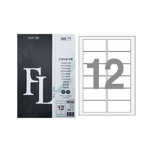 플로엠 라벨 미디어용 전산 FL4206VF12칸 100매 바코드용