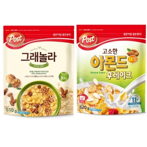 동서식품 포스트 그래놀라 카카오 호두 510g + <b>아몬드</b> <b>후레이크</b> 620g