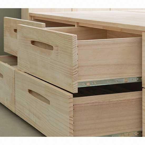 나무뜰 네시스 휴 헤드 2단 수납 서랍형 원목 침대 SS (매트별도)_이미지