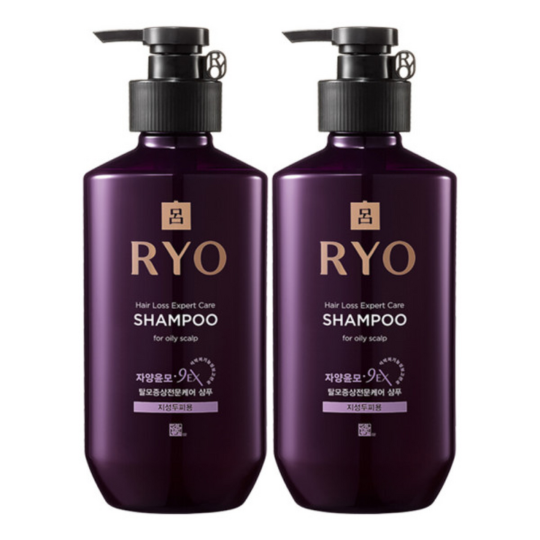 아모레퍼시픽 려 자양윤모 9EX 탈모증상케어 샴푸 지성 두피용 400ml (2개)