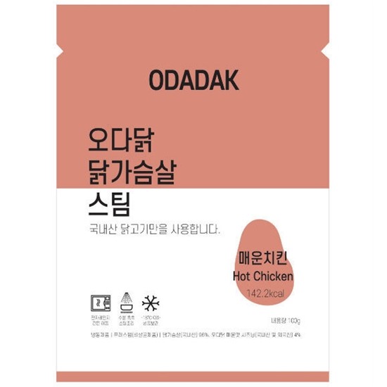 오박사닷컴 오다닭 닭가슴살 스팀 매운치킨 100g (50개)