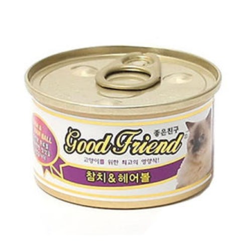 굿프렌드 참치&헤어볼 캔 85g (72개)_이미지