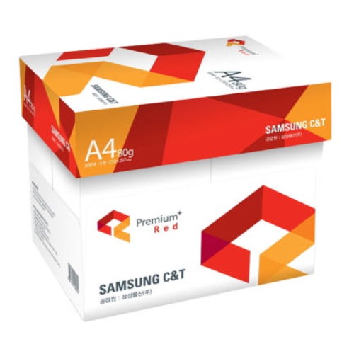 삼성물산 프리미엄 플러스 레드 복사용지 A4 80g (2,500매)_이미지