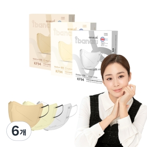 에스비글로벌헬스케어 아이바나리 에어 황사 방역용 마스크 중형 KF94 10개입 6개 코튼 아이보리_이미지
