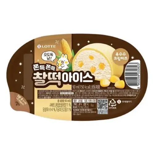 롯데제과 찰떡아이스 옥수수크림치즈 90ml [6개]