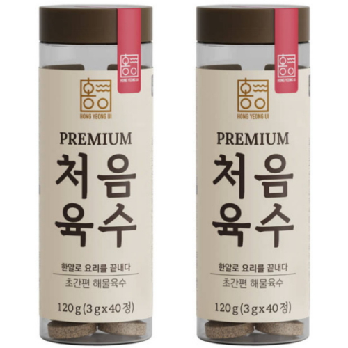 홍영의 프리미엄 처음육수 120g (3g x 40정)이미지입니다. 누르면 해당 게시물로 새창이동합니다.