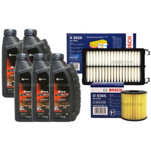 레이싱 0W30 5L + 보쉬필터 기아 K5 DL3 2.0 가솔린