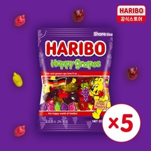 <b>하리보</b> 해피 그레이프 200G 5개