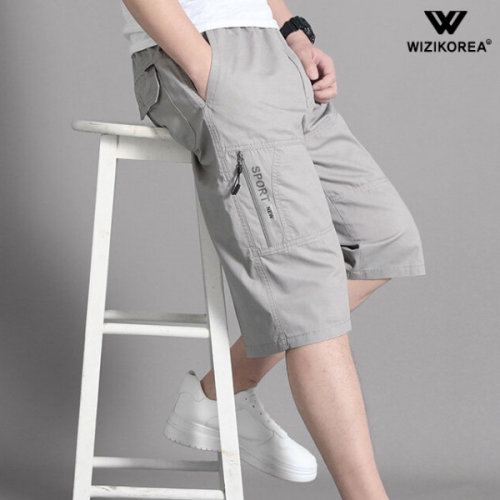 위즈아이 남성 여름 남성 카고 5부 밴딩 면 반바지 빅사이즈 멀티 지퍼포켓 팬츠 WI197PN이미지입니다. 누르면 해당 게시물로 새창이동합니다.