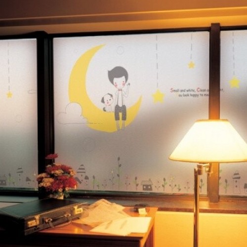 꾸밈 무점착 글라스 시트지 밤하늘의별을 ih126m [1장, 100cm x 1m]