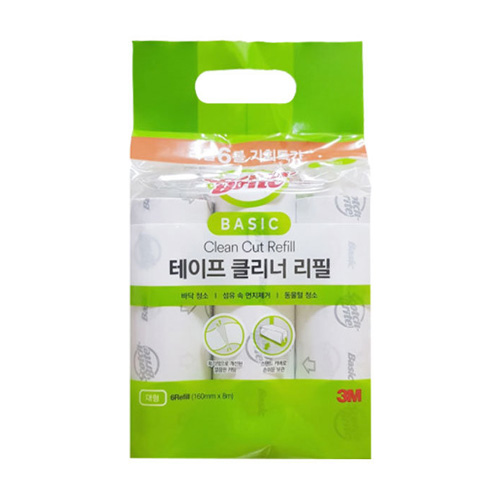 3M 스카치브라이트 대형 베이직 테이프클리너 리필 6롤 (1개)