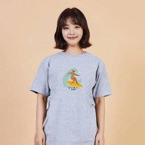 키밍 서핑 파도 오버핏반팔티 그래픽 직원 홀서빙 W722B74