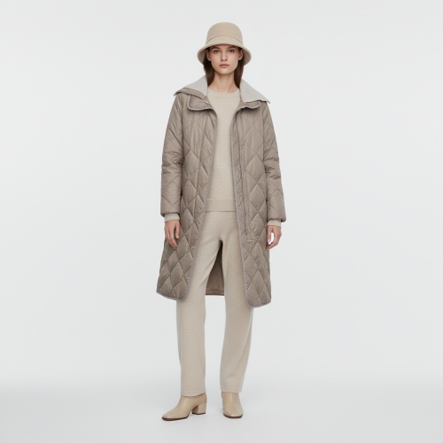 막스카라 니트 넥라인 퀼팅 덕다운 롱자켓_M54PDH704ME_이미지