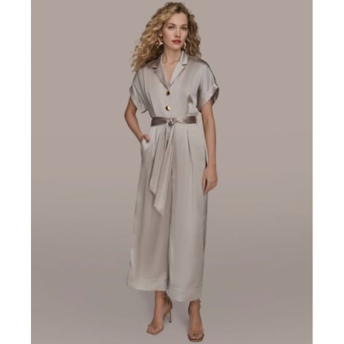 사틴 도나 카란 뉴욕 여성용 와이드 레그 점프수트 SSPHHWJG 867673_이미지